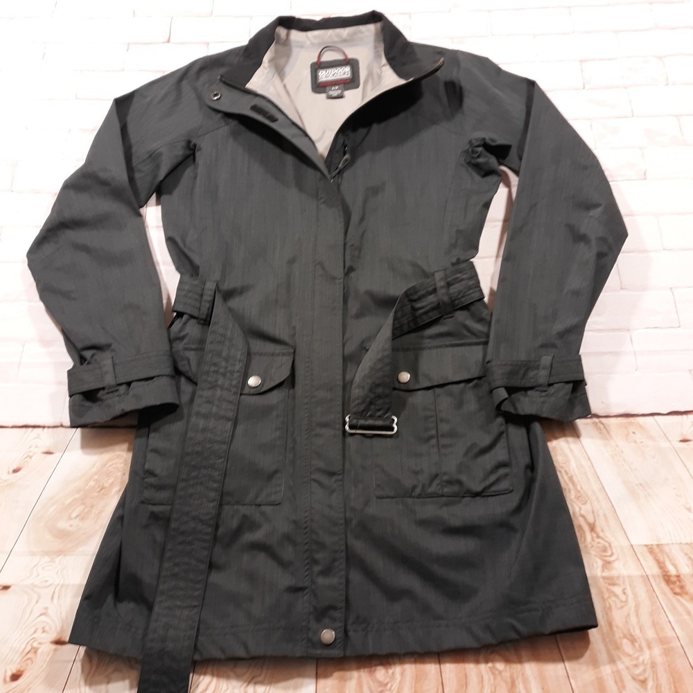 Outdoor Research Envy Rain Windbreaker Jacket Womens‎ Small Gray Ventia Belted